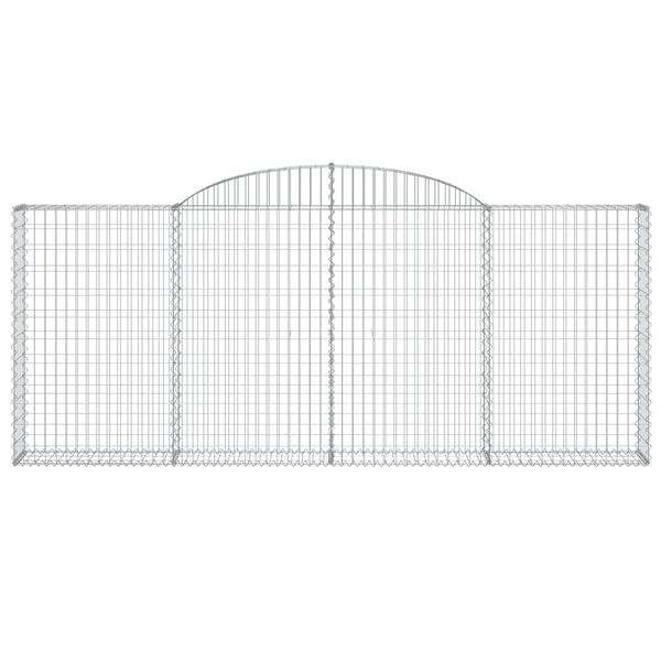 vidaXL Cestos gabi&atilde;o arqueados 9pcs 300x30x120/140cm ferro galvanizado