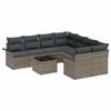 vidaXL Conjunto de Sof&aacute; de Jardim 9 unid. Cinzeto vime PE