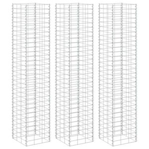 vidaXL Canteiro/gabi&atilde;o elevado 3 pcs 30x30x200 cm ferro