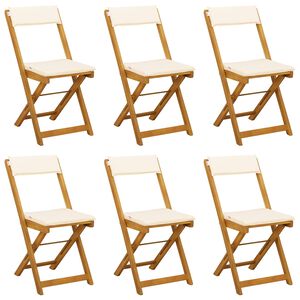 vidaXL Cadeiras Bistro Exteriores 6 unid. Branco Creme
