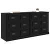 vidaXL Aparadores com gaveta 2 pcs Carvalho Preto 70 x 35,5 x 67,5 cm