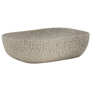 vidaXL Lavat&oacute;rio de bancada retangular 48x37,5x13,5 cm cer&acirc;mica cinza