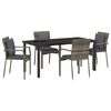 vidaXL Conjunto de Jantar para Jardim 5 pcs Cinzeto vime PE