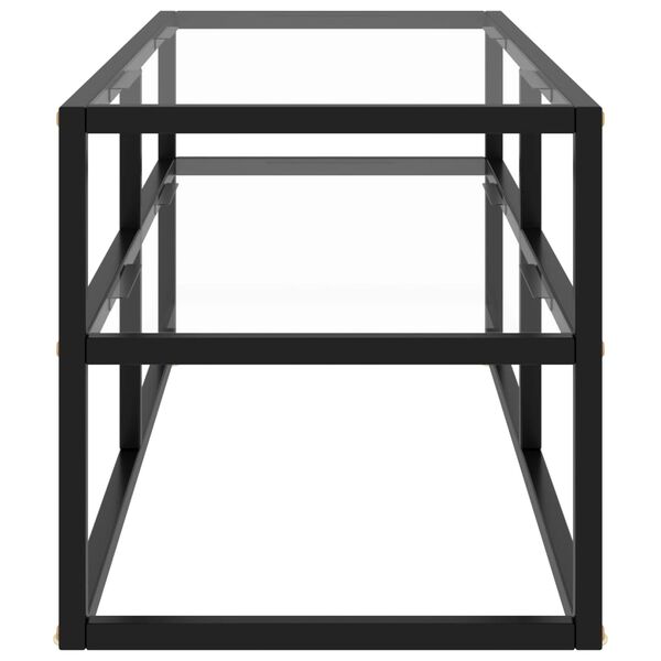 vidaXL Móvel de TV 100x40x40 cm vidro temperado preto