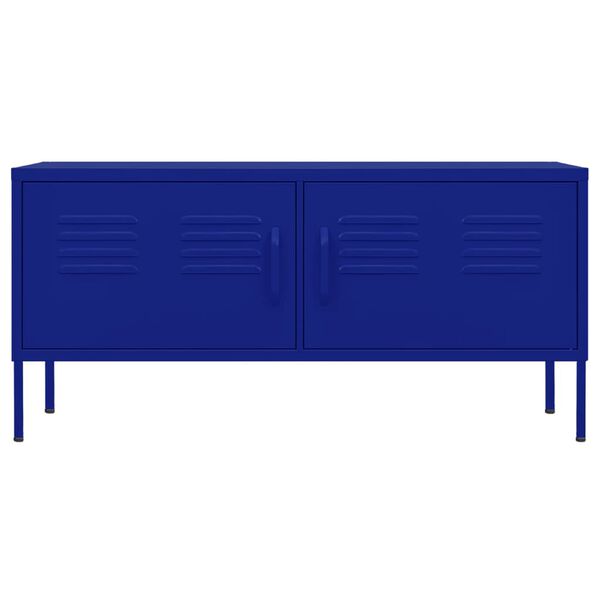 vidaXL Móvel de TV aço 105x35x50 cm azul-marinho