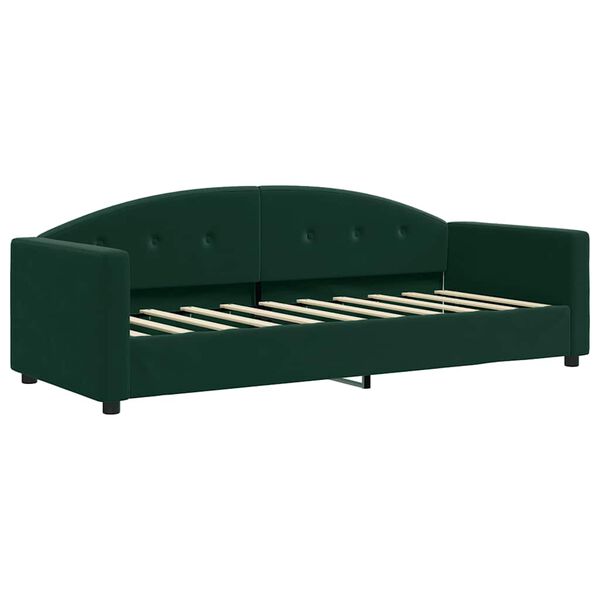 vidaXL Sof&aacute;-cama 80x200 cm veludo verde-escuro