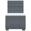 vidaXL Cama com molas/colch&atilde;o 100x200 cm veludo cinza-escuro