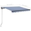 vidaXL Toldo autom&aacute;tico LED e sensor de vento 300x250 cm azul e branco