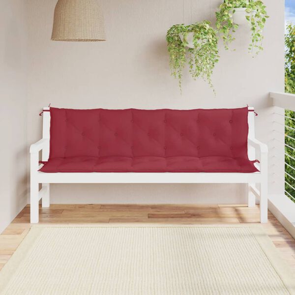 vidaXL Almofadões banco jardim 2 pcs tecido oxford vermelho tinto