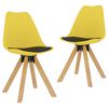 vidaXL 3 pcs conjunto de jantar preto e amarelo
