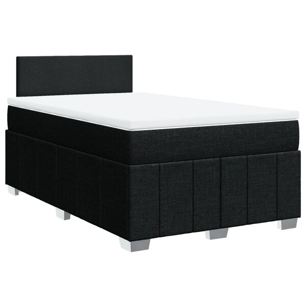 vidaXL Cama boxspring com colch&atilde;o 120x190 cm tecido preto