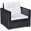 vidaXL 6 pcs conjunto lounge de jardim c/ almofadões vime PE preto