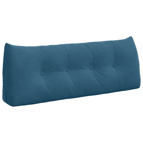 vidaXL Travesseiro para Costas Azul 120 x 24 x 50 cm Veludo