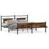 vidaXL Estrutura de cama sem colch&atilde;o 160x200 cm metal carvalho fumado