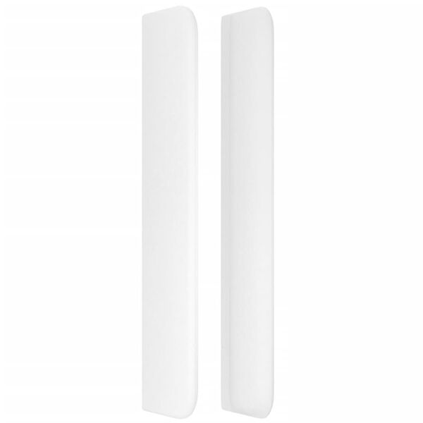 vidaXL Cabeceira cama c/ abas couro artificial 103x16x118/128cm branco