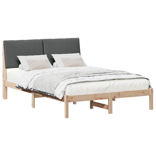 vidaXL Estrutura da cama castanho e cinzento-escuro 140 x 190 cm