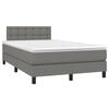 vidaXL Cama boxspring com colch&atilde;o 120x190 cm tecido cinzento-escuro