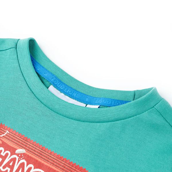 T-shirt infantil com mangas curtas menta-escuro 140