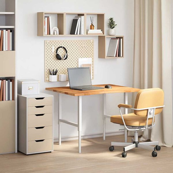 vidaXL Tampo de mesa retangular 100x80x2,5 cm carvalho castanho-claro