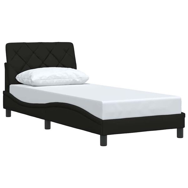 vidaXL Estrutura de cama sem colch&atilde;o 90x200 cm tecido preto