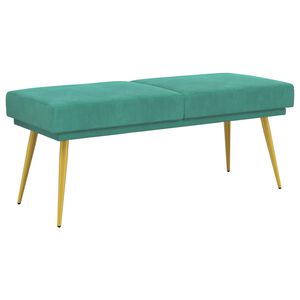 vidaXL Banco de Camadas Duplas Turquesa 120 x 45 x 46 cm Veludo