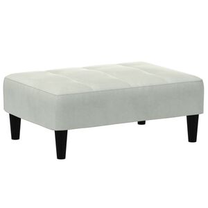 vidaXL Apoio de p&eacute;s 77x55x31 cm veludo cinzento-claro
