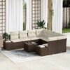 vidaXL Conjunto de Sofá de Jardim 9 pcs Marrom e Creme vime PE