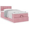 vidaXL Estrutura de cama otomana com colchão rosa 90x200cm veludo
