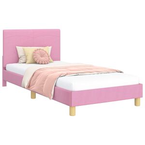 vidaXL Estrutura de Cama Infantil com Cabeceira Rosa 80 x 200 cm