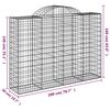 vidaXL Cestos gabião arqueados 12 pcs 200x50x140/160 ferro galvanizado