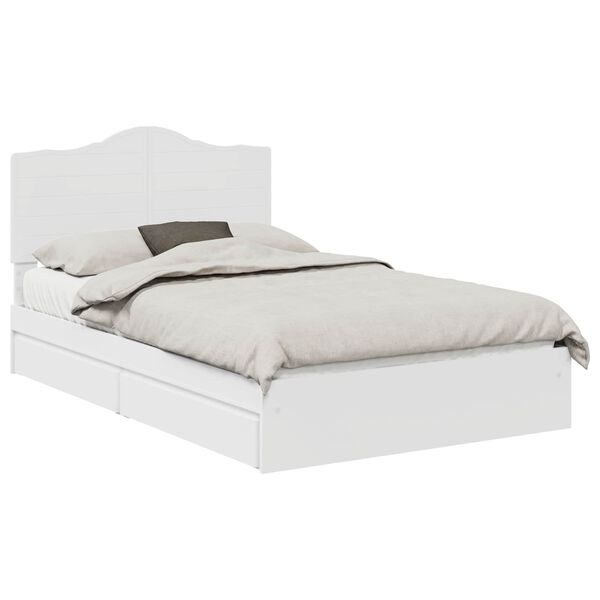 vidaXL Cama com Armazenamento Branco 135 x 190 cm Madeira processada