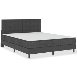 vidaXL Cama boxspring 160x200 cm tecido cinzento-escuro