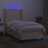 vidaXL Cama box spring c/ colch&atilde;o e LED 100x200 cm tecido cor creme