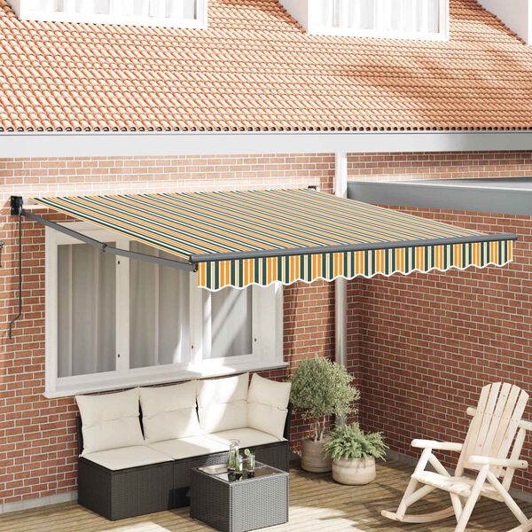 vidaXL Toldo Retr&aacute;til Multicolor 350 x 250 cm Poli&eacute;ster e Alum&iacute;nio