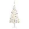 vidaXL &Aacute;rvore Natal artificial pr&eacute;-iluminada c/ bolas 210 cm branco