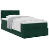 vidaXL Estrutura cama otomana colch&atilde;o 80x200 cm veludo verde escuro