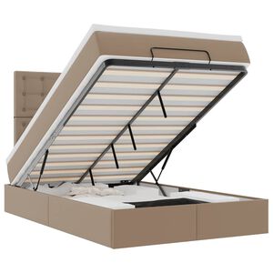 vidaXL Estrutura de cama otomana com colch&atilde;o cappucino 120x200 cm