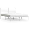 vidaXL Estrutura de cama com cabeceira 120x190 cm metal branco
