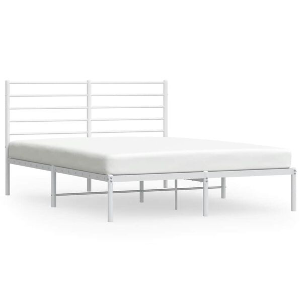 vidaXL Estrutura de cama com cabeceira 120x190 cm metal branco
