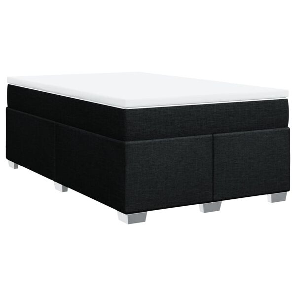 vidaXL Cama boxspring com colch&atilde;o 120x190 cm tecido preto