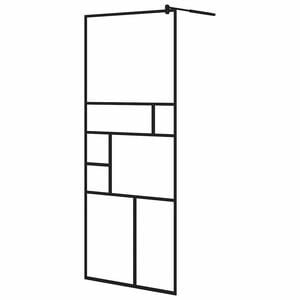 vidaXL Divis&oacute;ria de chuveiro 80x195 cm vidro transparente ESG preto