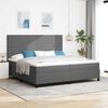 vidaXL Cama Box com cabeceira Cinza Claro e Branco 200 x 200 cm