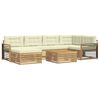 vidaXL Conjunto de Sof&aacute;s para Exterior 7 pcs Branco e Creme