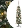 vidaXL &Aacute;rvore Slim de Natal Artificial Verde e Branco 120 cm