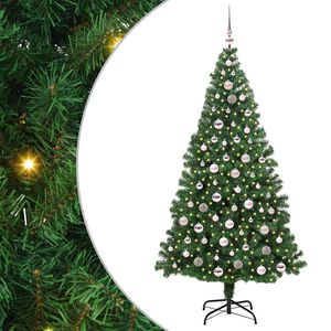 vidaXL &Aacute;rvore de Natal Artificial Verde 210 cm PVC, A&ccedil;o e Pl&aacute;stico