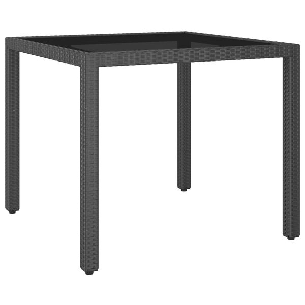 vidaXL Mesa de jardim 90x90x75 cm vime PE preto