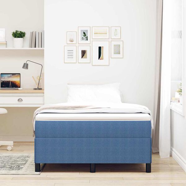 vidaXL Estrutura da Cama Azul 120 x 190 cm Tecido de veludo côtelé