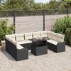 vidaXL Conjunto de Sof&aacute; de Jardim 10 pcs Preto Rattan Sint&eacute;tico