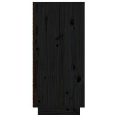vidaXL Aparador 110x34x75 cm madeira de pinho maciça preto