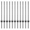 vidaXL Poste de Cerca 11 pcs Cinzeto 80 cm A&ccedil;o